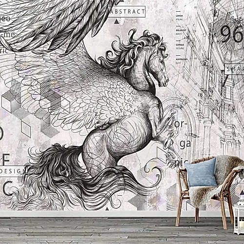 Pegasus Duvar Kağıdı – Geometrik ve Soyut Sanat Tasarımı